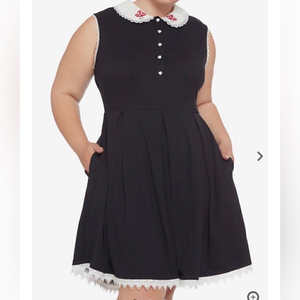 Hot topic mushroom‎ collar lace trim dress NWT small Whimsigoth goth fairycore